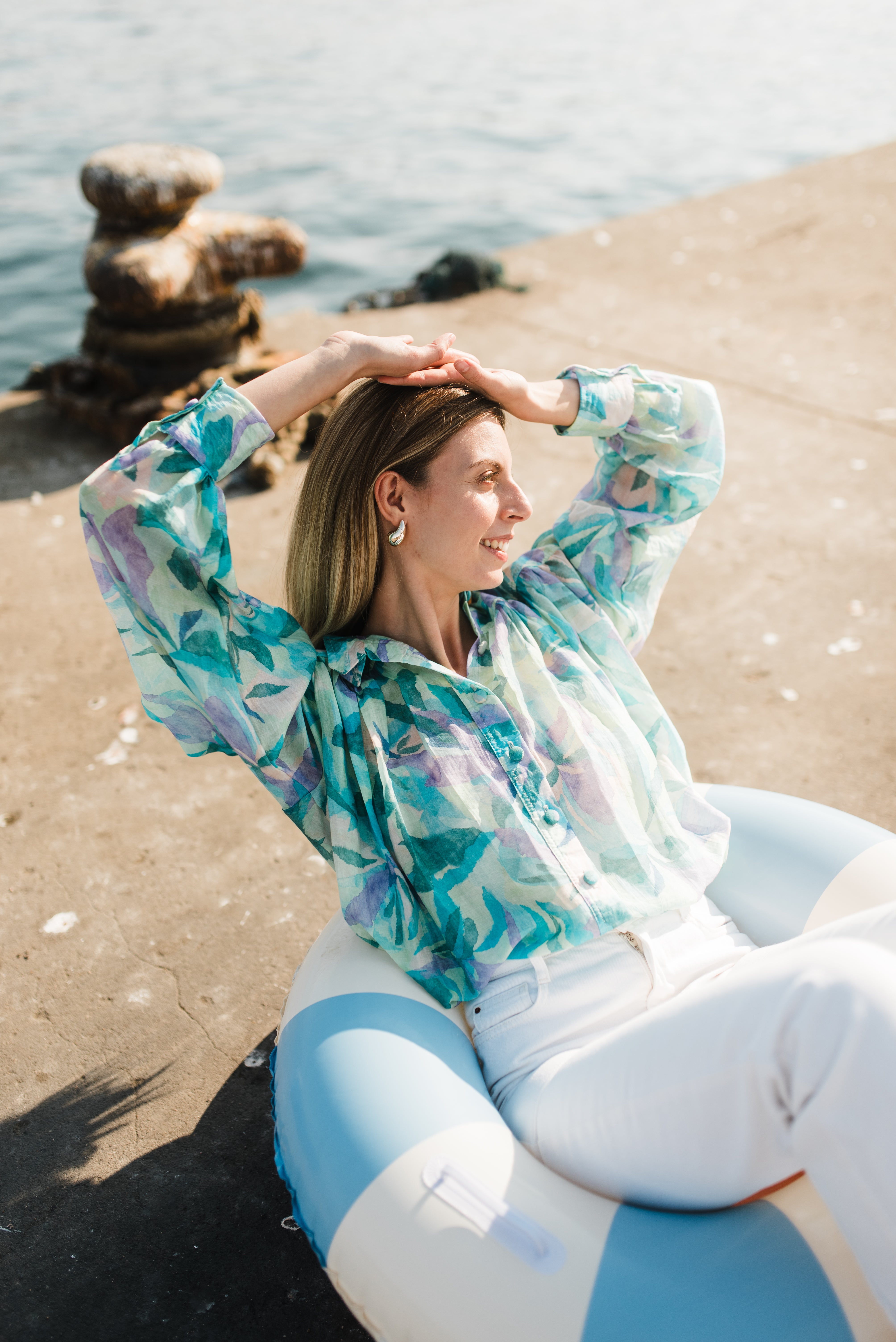 PRE-ORDER Verdancia Chiffon Top — Green Print Chiffon