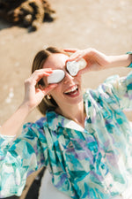 PRE-ORDER Verdancia Chiffon Top — Green Print Chiffon