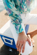 PRE-ORDER Verdancia Chiffon Top — Green Print Chiffon