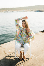 PRE-ORDER Rosette Chiffon Jacket — Pink Multicolor