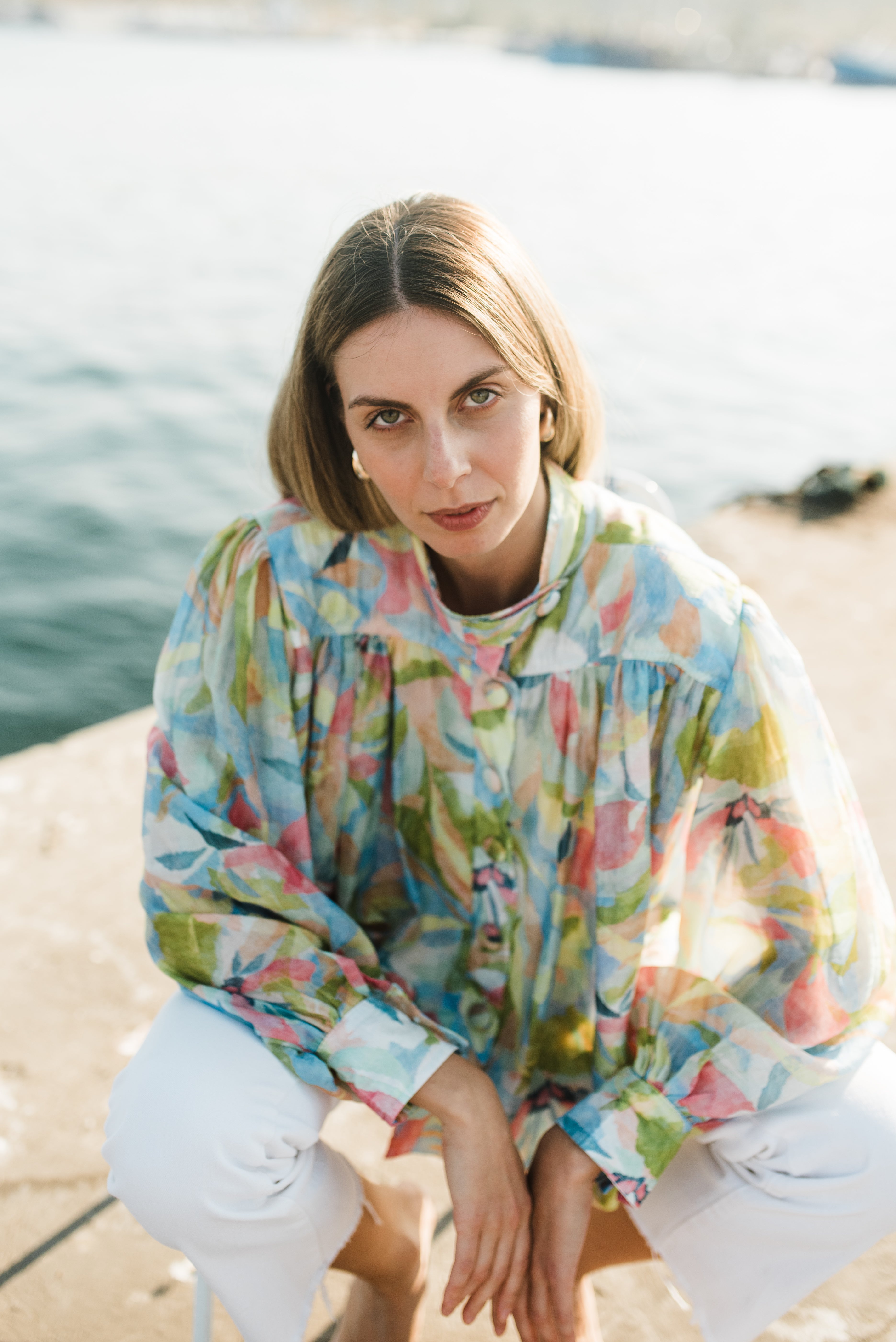 PRE-ORDER Rosette Chiffon Jacket — Pink Multicolor