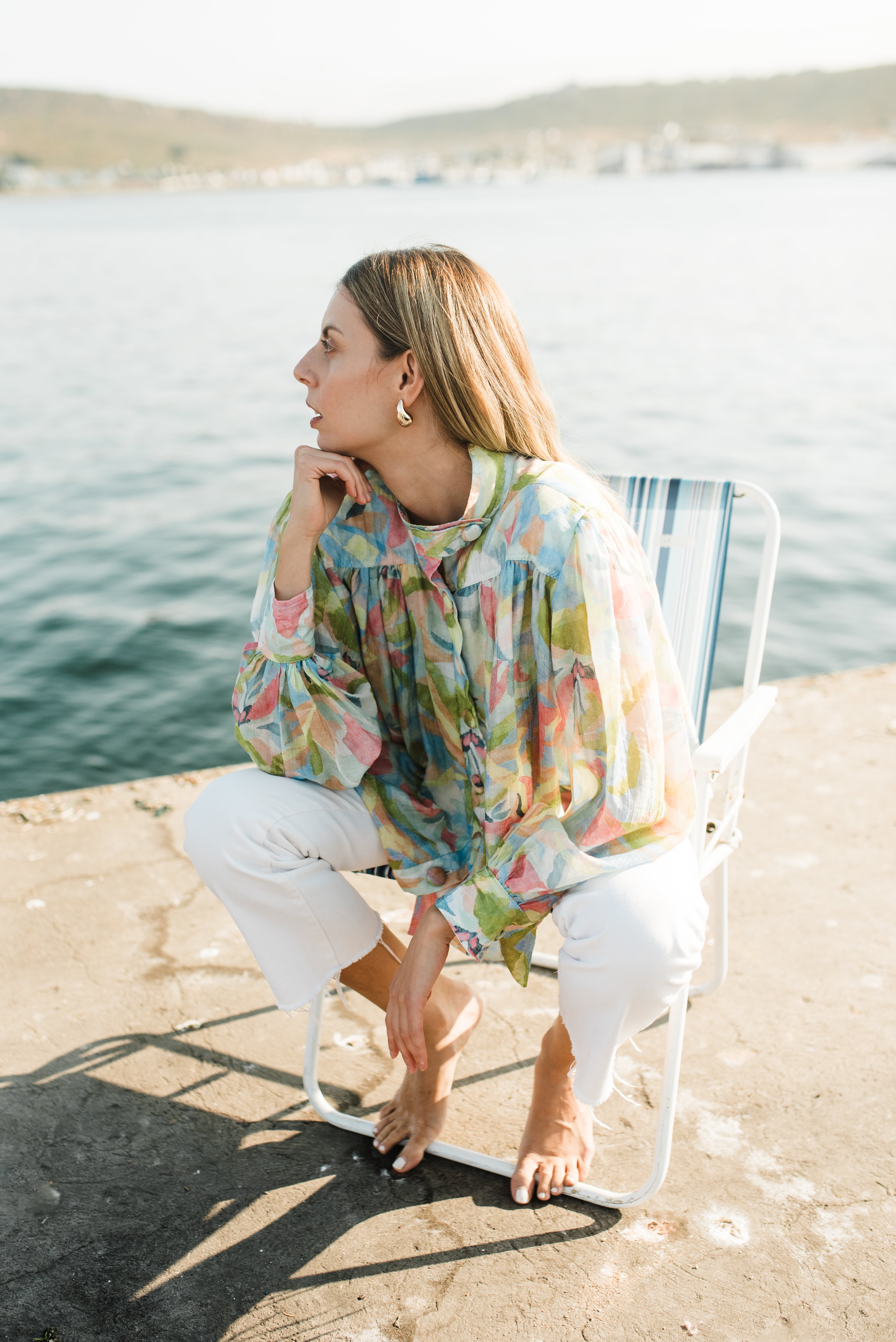 PRE-ORDER Rosette Chiffon Jacket — Pink Multicolor