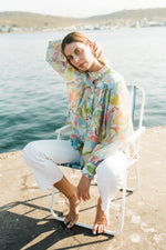 PRE-ORDER Rosette Chiffon Jacket — Pink Multicolor