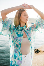 Aquarelle Kimono — Green Chiffon Print