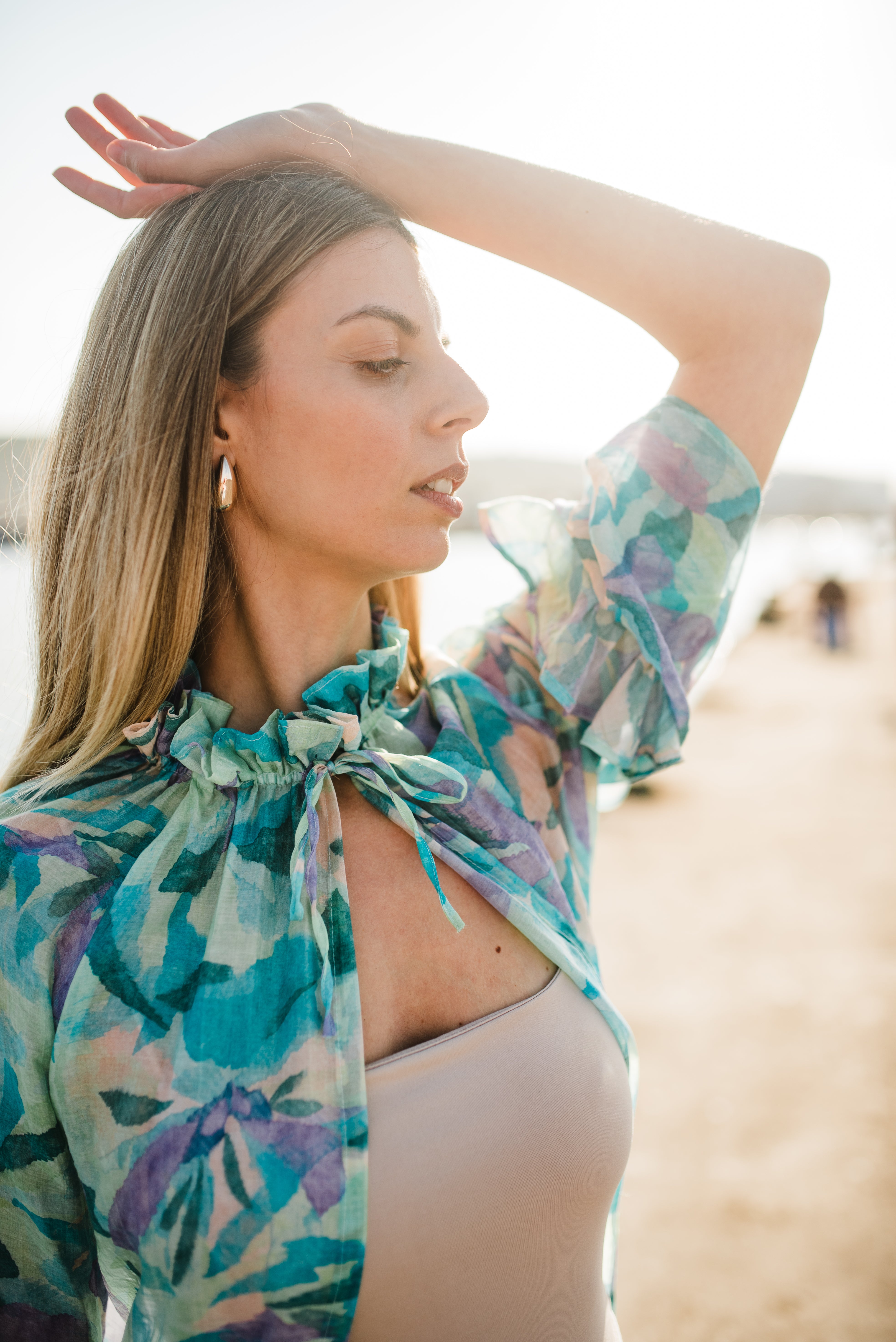 Aquarelle Kimono — Green Chiffon Print