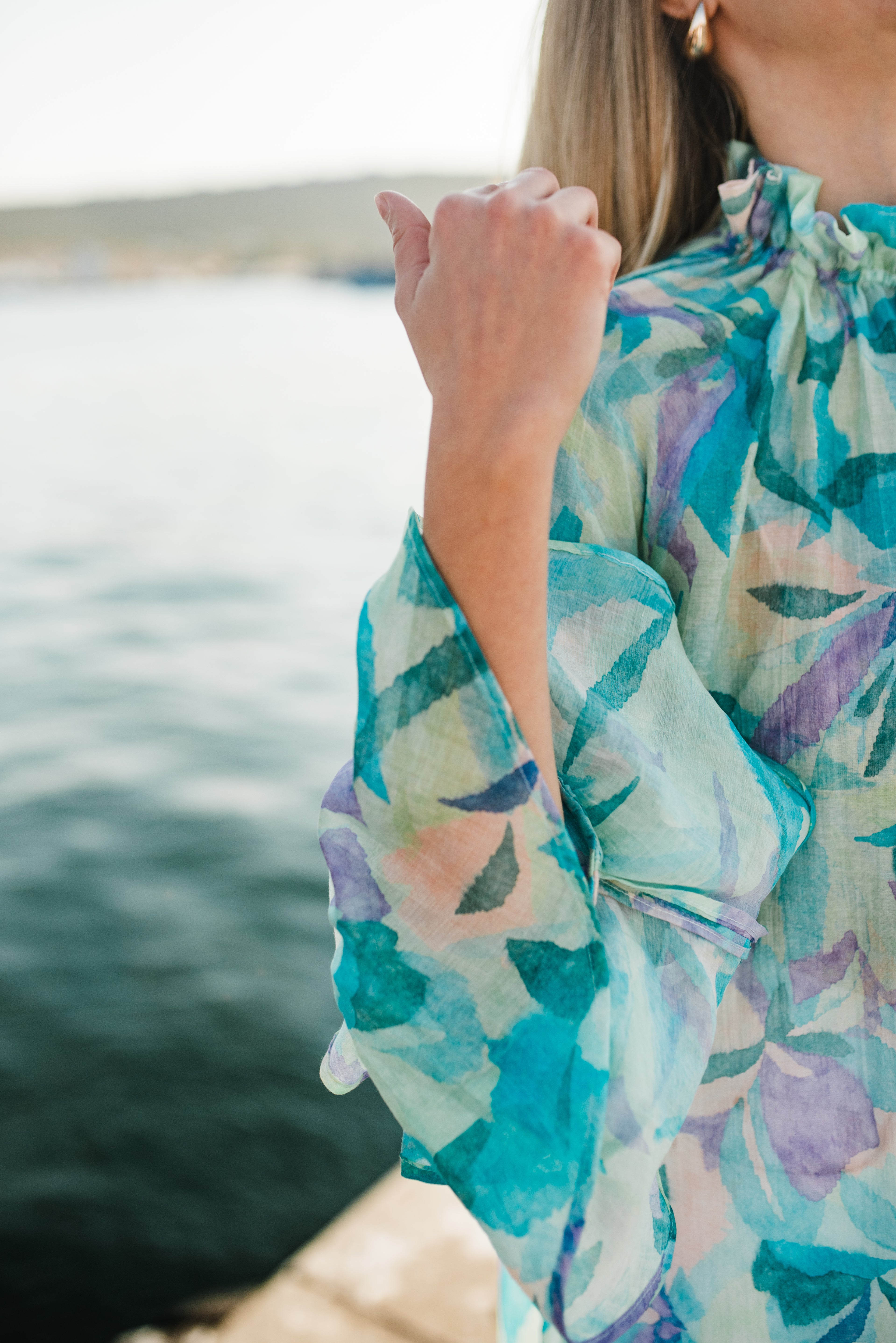 Aquarelle Kimono — Green Chiffon Print