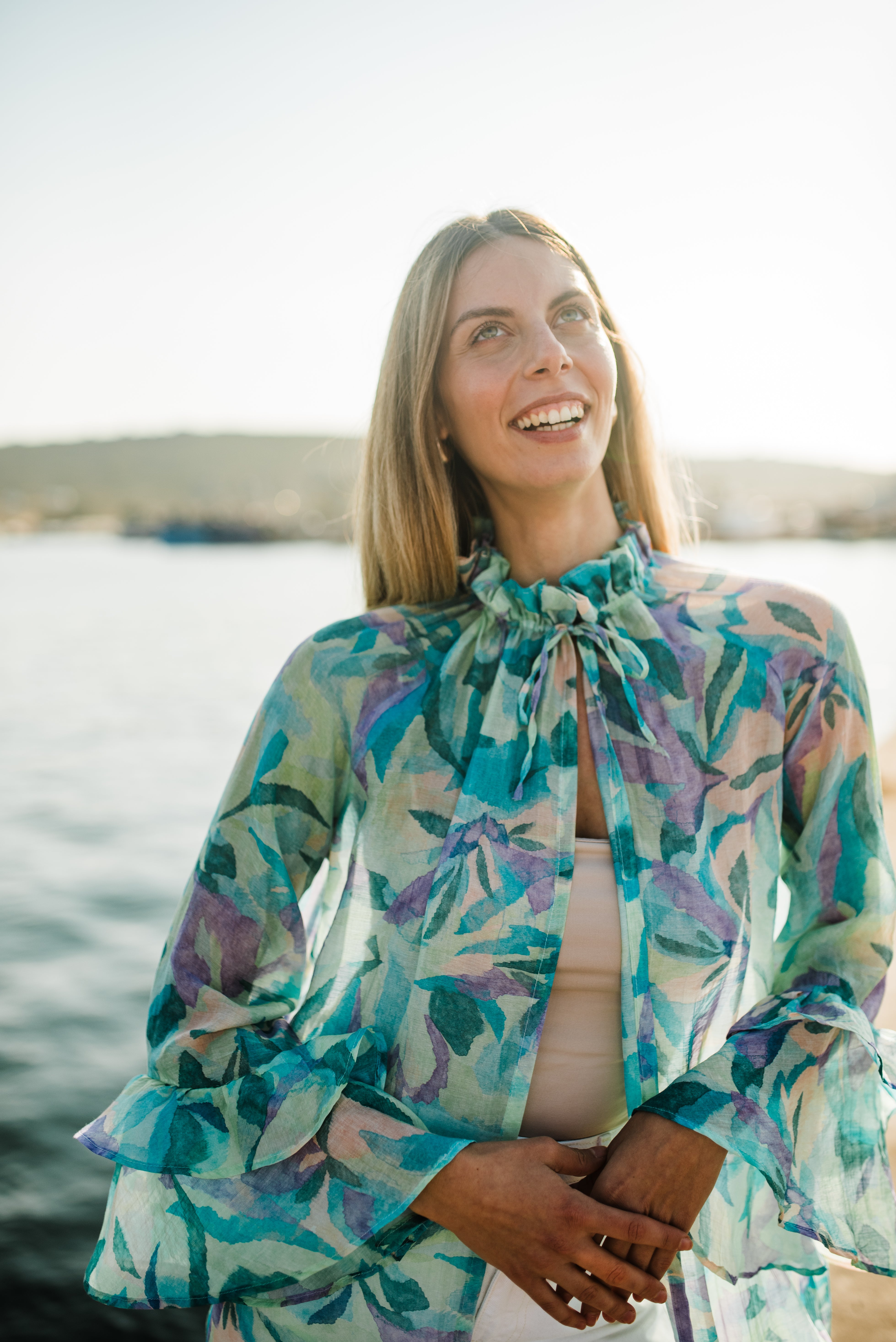 Aquarelle Kimono — Green Chiffon Print