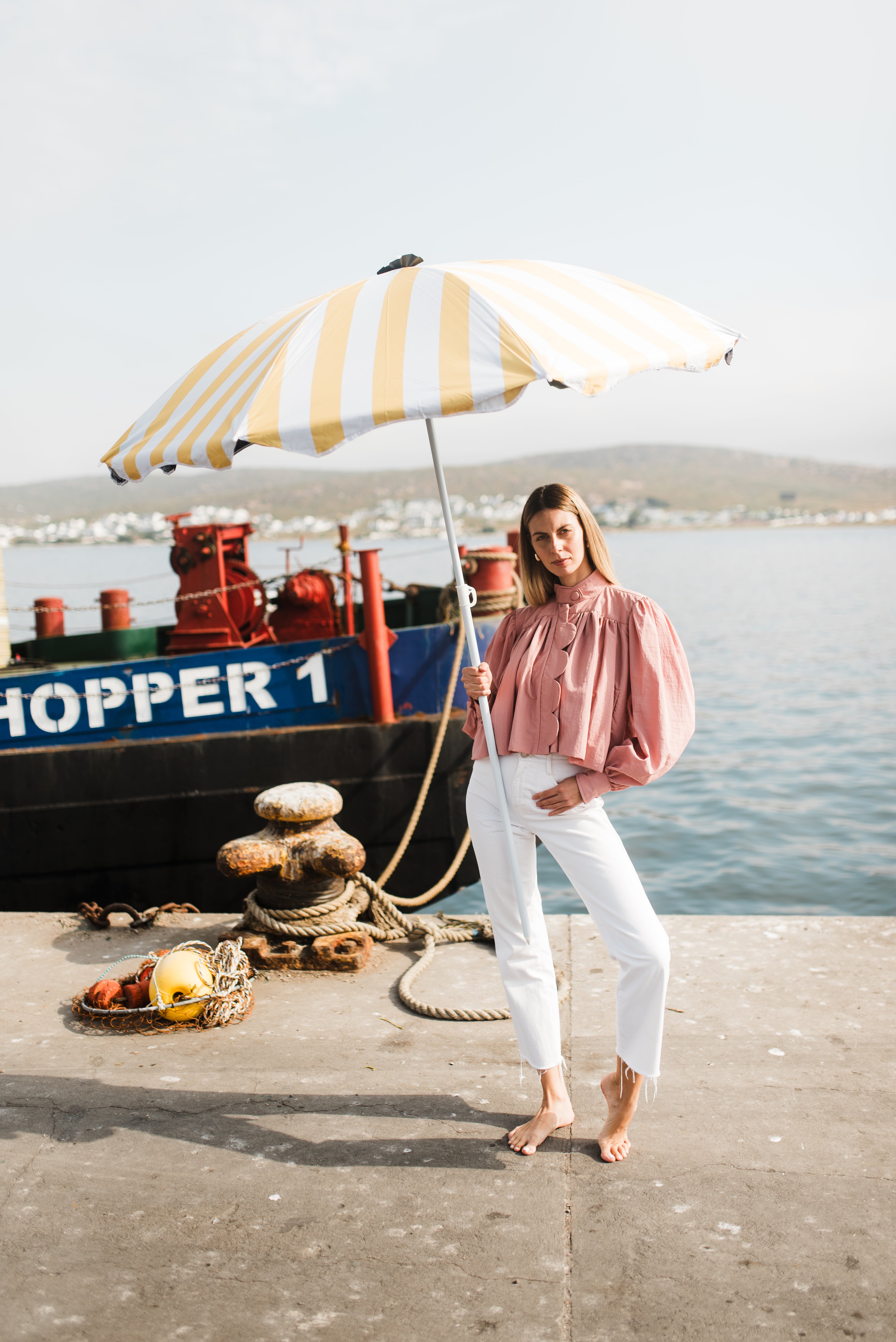 PRE-ORDER Rose Dawn Scallop Jacket — Dusty Pink Cropped length