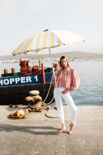 PRE-ORDER Rose Dawn Scallop Jacket — Dusty Pink Cropped length