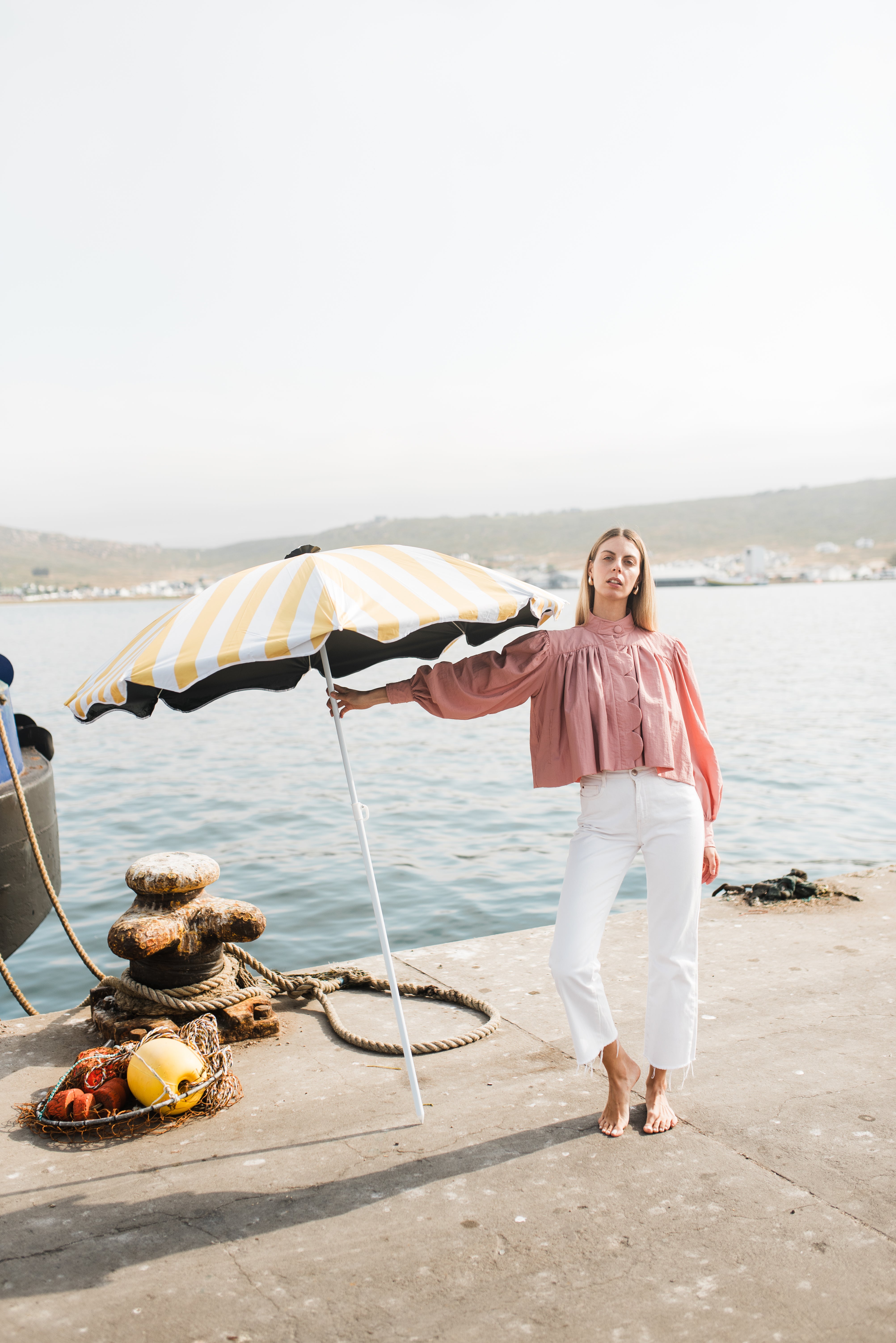 PRE-ORDER Rose Dawn Scallop Jacket — Dusty Pink Cropped length