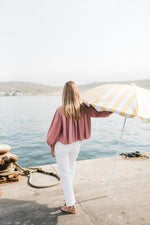 PRE-ORDER Rose Dawn Scallop Jacket — Dusty Pink Cropped length