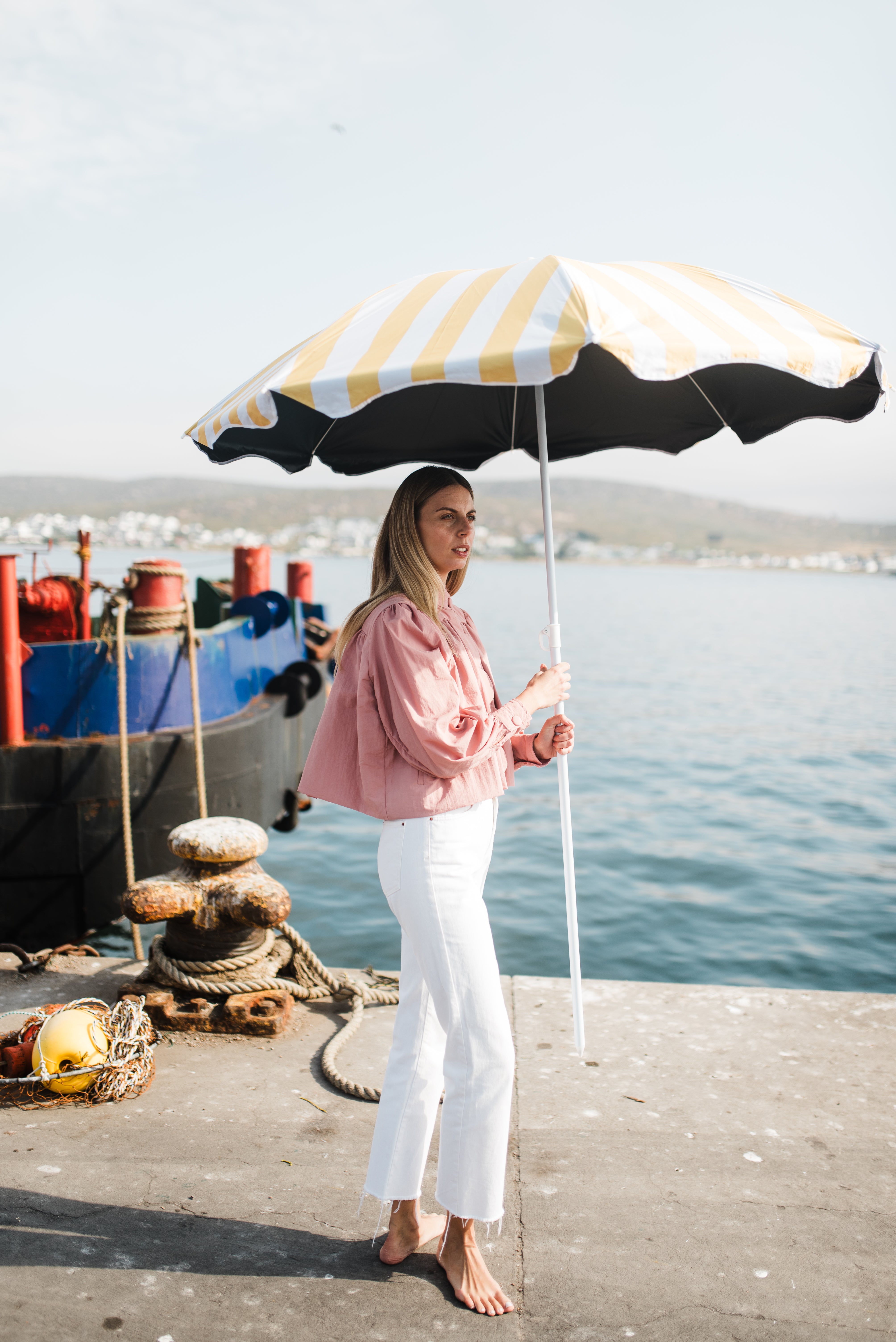 PRE-ORDER Rose Dawn Scallop Jacket — Dusty Pink Cropped length