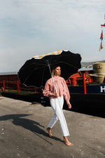 PRE-ORDER Rose Dawn Scallop Jacket — Dusty Pink Cropped length