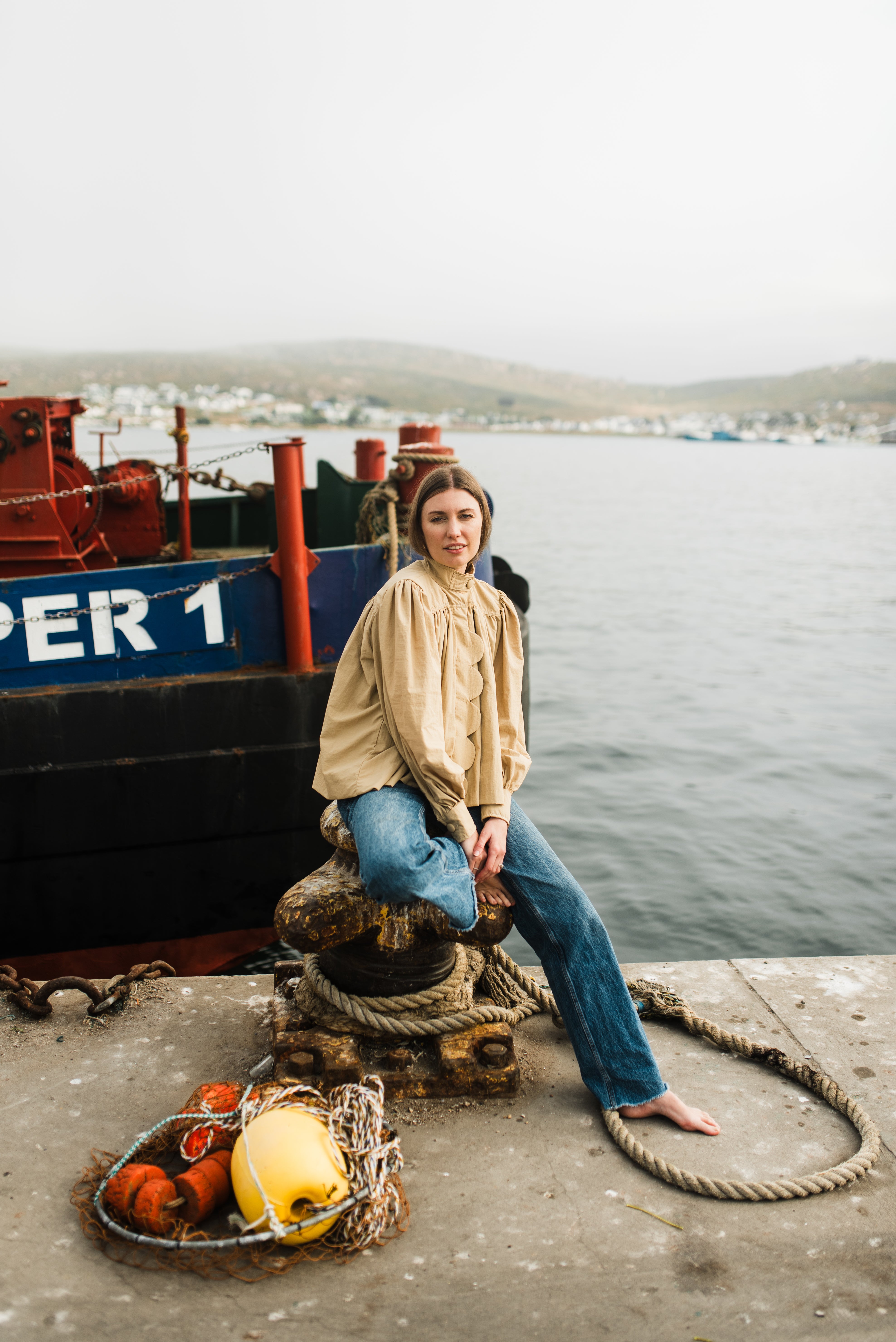 PRE-ORDER Dusk Petal Scallop Jacket — Dark Stone Mid length