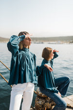 PRE-ORDER Azure Crest Scallop Jacket — Teal Mid Length