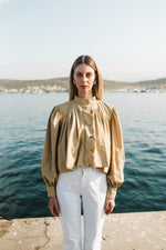 PRE-ORDER Dusk Petal Scallop Jacket — Dark Stone Cropped length