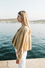 PRE-ORDER Dusk Petal Scallop Jacket — Dark Stone Cropped length