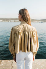 PRE-ORDER Dusk Petal Scallop Jacket — Dark Stone Cropped length