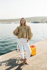 PRE-ORDER Dusk Petal Scallop Jacket — Dark Stone Cropped length