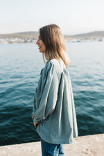 PRE-ORDER Tide Bloom Scallop Jacket - Duck egg Long length