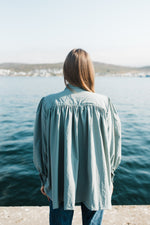 PRE-ORDER Tide Bloom Scallop Jacket - Duck egg Long length