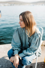 PRE-ORDER Tide Bloom Scallop Jacket - Duck egg Long length