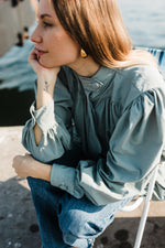 PRE-ORDER Tide Bloom Scallop Jacket - Duck egg Long length