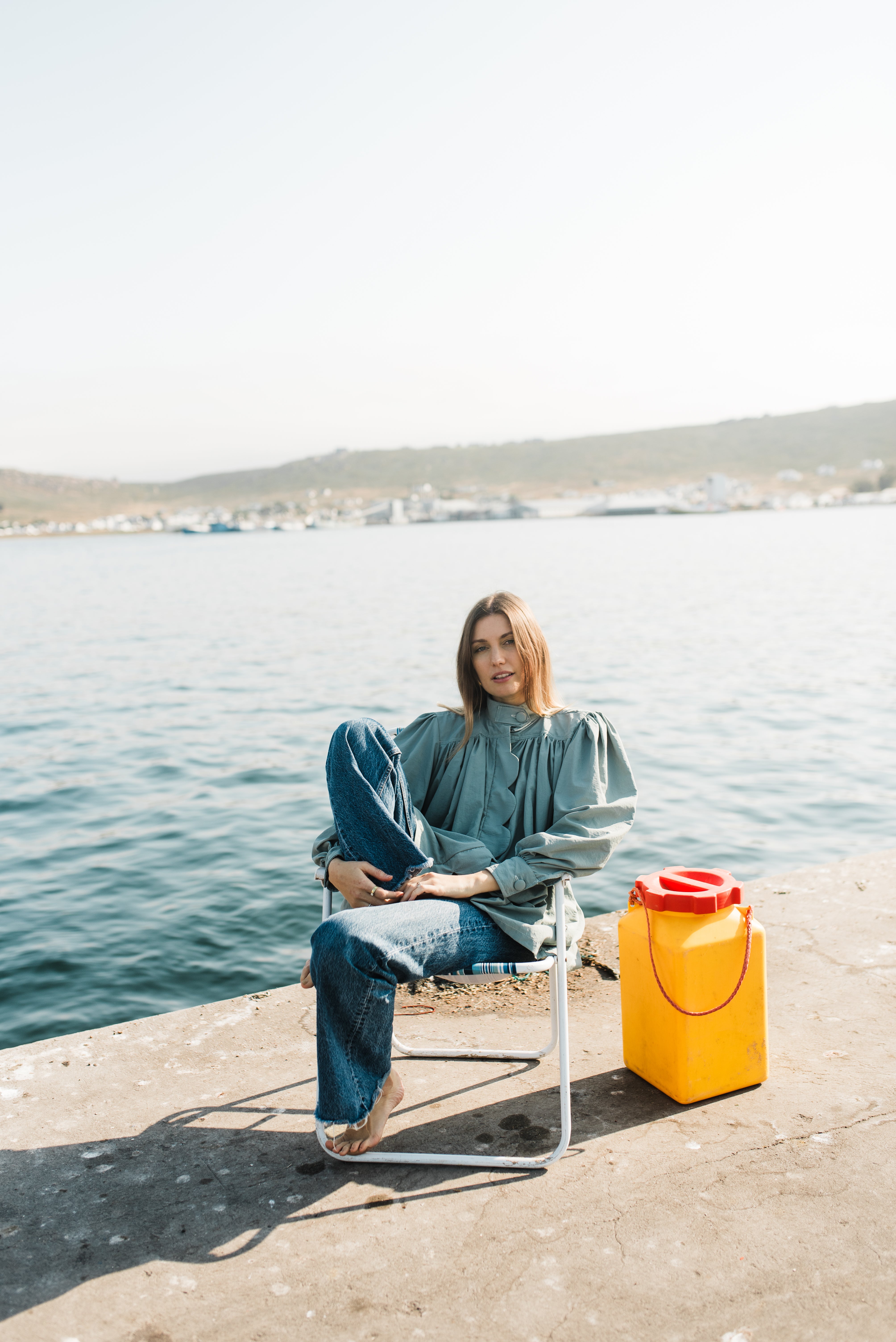 PRE-ORDER Tide Bloom Scallop Jacket - Duck egg Long length