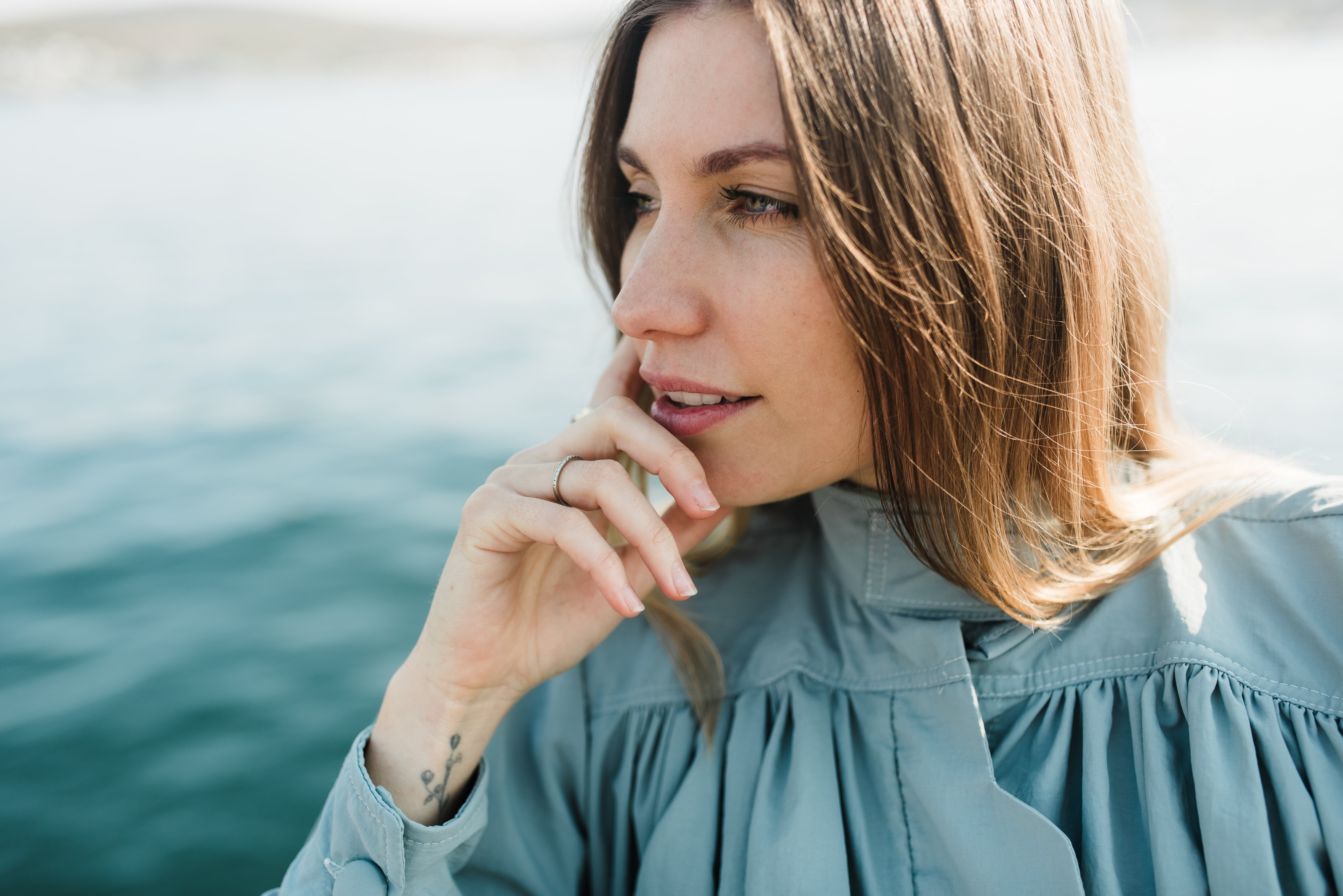 PRE-ORDER Tide Bloom Scallop Jacket - Duck egg Long length