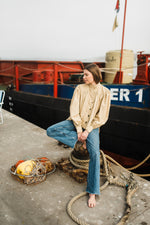 PRE-ORDER Dusk Petal Scallop Jacket — Dark Stone Mid length