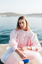 PRE-ORDER Petal Edge Scallop Jacket — Light Pink Cropped