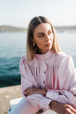 PRE-ORDER Petal Edge Scallop Jacket — Light Pink Cropped