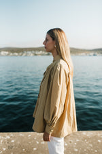 PRE-ORDER Dusk Petal Scallop Jacket — Dark Stone Longer length