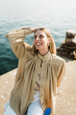 PRE-ORDER Dusk Petal Scallop Jacket — Dark Stone Longer length