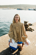 PRE-ORDER Dusk Petal Scallop Jacket — Dark Stone Longer length