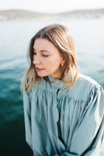 PRE-ORDER Tide Bloom Scallop Jacket - Duck egg Mid length