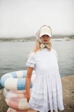 Cloudlight Mini Pleat Dress — White Cotton Linen