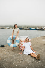 Riverstone Mini Pleat Dress — Stone Cotton Linen