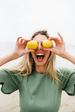 Wild Olive Open Back Scallop Dress — Olive Green with Oatmeal Tie