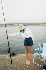Lunaria Frill Top — White Cotton Linen