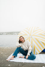 Fleurstone Frill Top — Stone Cotton Linen