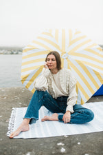 Fleurstone Frill Top — Stone Cotton Linen