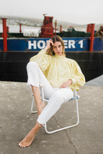 PRE-ORDER Limoncello Crest Scallop Jacket — Butter Yellow Cropped
