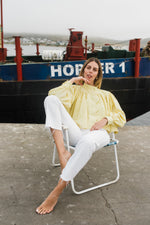 PRE-ORDER Limoncello Crest Scallop Jacket — Butter Yellow Cropped