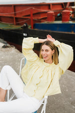 PRE-ORDER Limoncello Crest Scallop Jacket — Butter Yellow Cropped