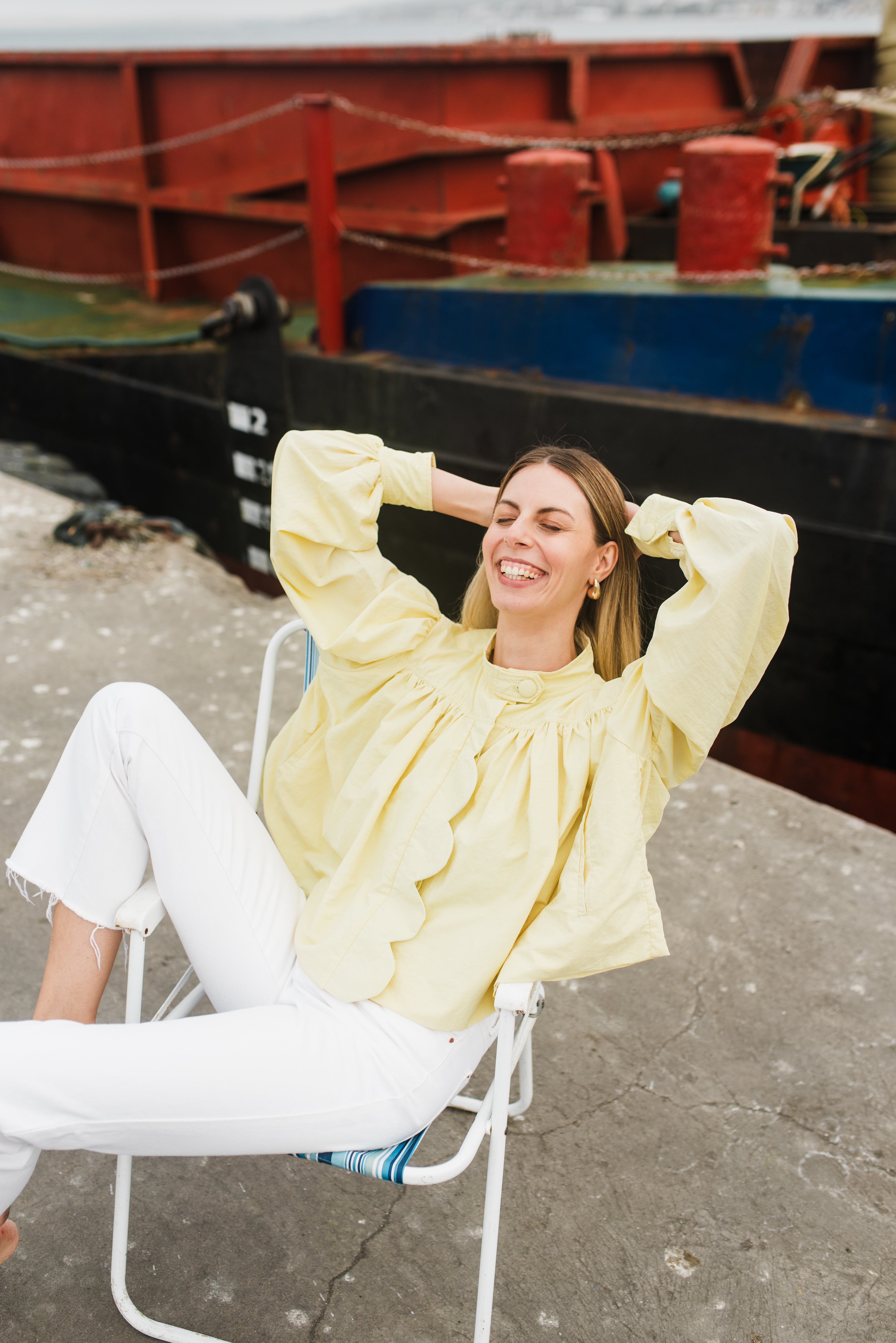 PRE-ORDER Limoncello Crest Scallop Jacket — Butter Yellow Cropped