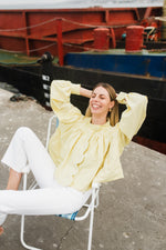 PRE-ORDER Limoncello Crest Scallop Jacket — Butter Yellow Cropped