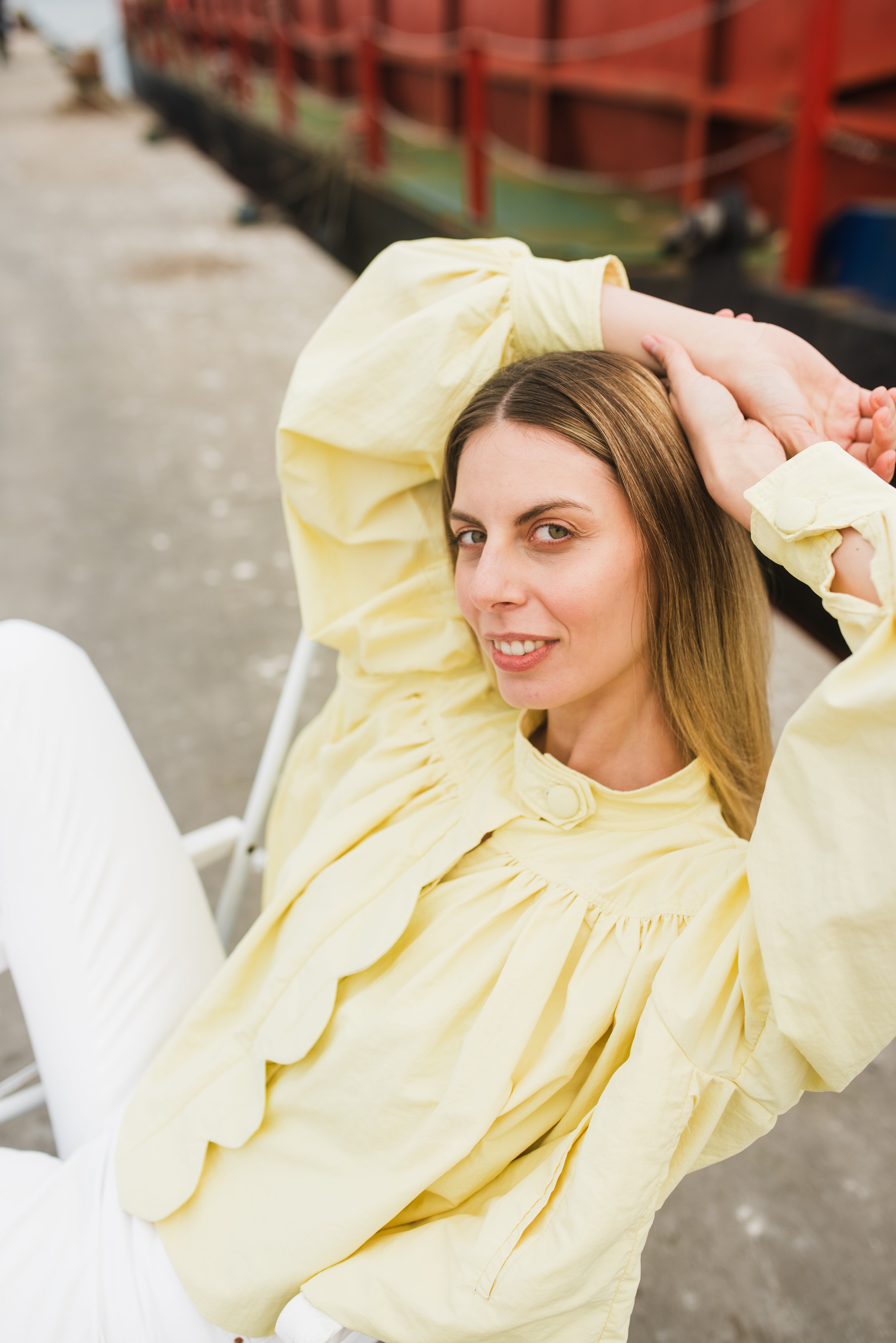 PRE-ORDER Limoncello Crest Scallop Jacket — Butter Yellow Cropped