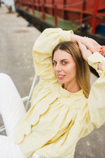 PRE-ORDER Limoncello Crest Scallop Jacket — Butter Yellow Cropped