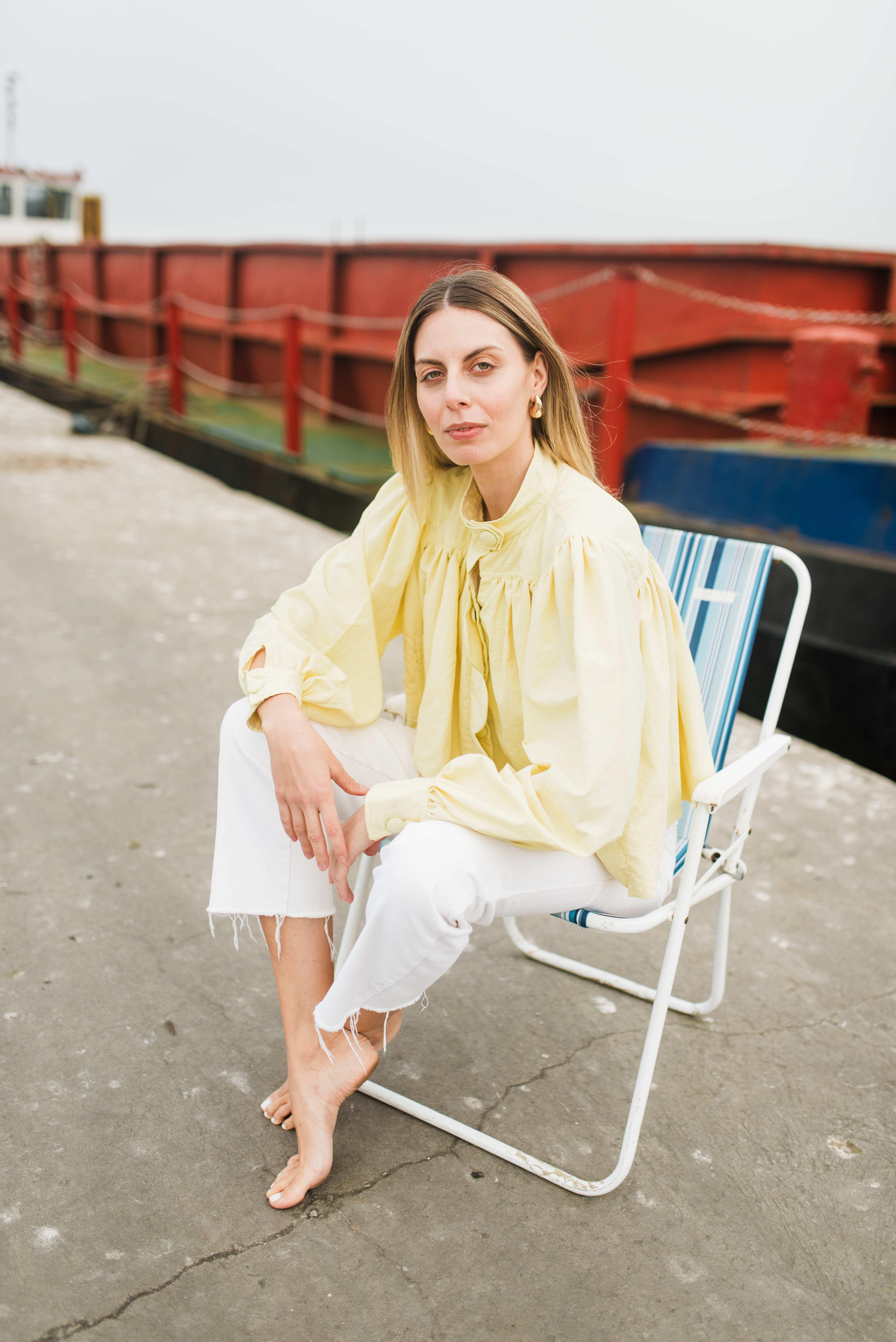 PRE-ORDER Limoncello Crest Scallop Jacket — Butter Yellow Cropped
